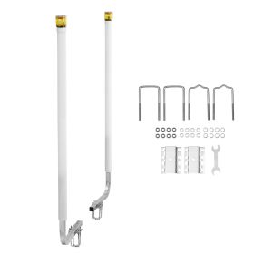 Boat Trailer Guide, 65.7 in with LED Light Trailer Guide Poles, 2PCS High-Hardness Steel Guide-Ons, Wide Adjustable Trailers Guides with PVC Pipes