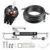 Hydraulic Steering Kit, 90 HP, Marine Boat Hydraulic Steering System, with 6.9 MPa/1000 psi Helm Pump, Two-Way Lock Cylinder