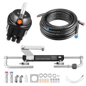 Hydraulic Steering Kit, 90 HP, Marine Boat Hydraulic Steering System, with 6.9 MPa/1000 psi Helm Pump, Two-Way Lock Cylinder