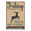 CIFbuy Vintage Fishing Hunting Theme Metal Sign 8X12 Inch 1pc 2D Flat Iron Art Plaque Waterproof Durable Retro Wall Decor Indoor Home A TikTok, TikTok