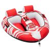 Towable Tubes for Boating, 2-Rider Inflatable Boat Tubes and Towables, 340 lbs Capacity Water Sport Tubes for Boat to Pull - with 2 Cockpits