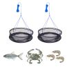 Foldable Fishing Net, Landing Fishing Pier Nets, Portable Drop Net for Pulling up Fish, Durable and Fish-friendly, with Rope and Storage Bag