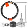 Boat Steering System, 17 ft Boat Control Cable Outboard Rotary Steering System Kit with Aluminum Alloy Helm