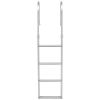 Removable Dock Ladder, 4 Steps, Aluminum Alloy Pontoon Boat Swim Ladder, with Non-Slip Wide Steps, 500 lbs Weight Capacity, Quick Release Design