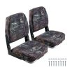Boat Seat, Low Backrest, Folding Fishing Boat Seat with Thickened Sponge Cushion & PU Polyester Fabric, Strong PP Frame, Flip Up Boat Seat for Boats