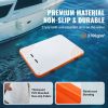 Inflatable Floating Dock, 8 x 6FT Inflatable Dock Platform, Non-Slip Water Floating Dock Mat with Detachable Ladder & Portable Carrying Bag