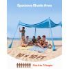 Beach Tent Sun Shelter, UPF50+ Sun Protection, 6.6 ft Tall, 10x10 ft, Easy Pop Up Beach Canopy with 4 Sandbags, Stability Poles, Sand Shovels