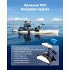 Electric Trolling Motor, 55lbs Thrust with GPS, 10-Speed Bow Mounted Saltwater Outboard Boat Motor with Remote Control & LCD Battery Indicator