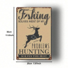 CIFbuy Vintage Fishing Hunting Theme Metal Sign 8X12 Inch 1pc 2D Flat Iron Art Plaque Waterproof Durable Retro Wall Decor Indoor Home A TikTok, TikTok