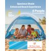 Beach Tent Sun Shelter for 4 Person, UPF 50+ Protection, Portable Sun Shade Canopy with Carrying Bag & Sand Pockets