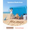 Beach Tent Sun Shelter, UPF50+ Sun Protection, 6.6 ft Tall, 11 x 11 ft, Easy Pop Up Beach Canopy with Sandbags, Stability Poles, Sand Shovels