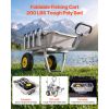 Beach Fishing Cart, 200 lbs Load Capacity, Fishing Cart with Poly Bed, Heavy-Duty Aluminum Alloy Frame, 13-Inch All-Terrain Tires, 8 Rod Holders
