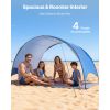 Beach Tent Sun Shelter for 4 Person, UPF 50+ Protection, Portable Sun Shade Canopy with Carrying Bag & Ground Stakes