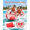 Towable Tubes for Boating, 2-Rider Inflatable Boat Tubes and Towables, 340 lbs Capacity Water Sport Tubes for Boat to Pull - with 2 Cockpits
