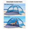 Beach Tent Sun Shelter for 4 Person, UPF 50+ Protection, Portable Sun Shade Canopy with Carrying Bag & Sand Pockets