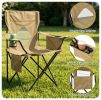 Folding Camping Chair, Heavy-Duty Metal Frame Portable Outdoor Chair with Cup Holder, Insulated Cooler Bag & Side Pocket for Camping Fishing Beach