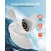 Outboard Propeller, Upgrade OEM 15 Spline Tooth Aluminum Outboard Boat Propeller Fit Yamaha Engines 60-130 HP, 4-1/4" Gearcase, 3-Blade