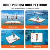 Inflatable Floating Dock, 6 x 5FT Inflatable Dock Platform, Non-Slip Water Floating Dock Mat with Portable Carrying Bag & Detachable Ladder