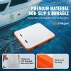 Inflatable Floating Dock, 6 x 5FT Inflatable Dock Platform, Non-Slip Water Floating Dock Mat with Portable Carrying Bag & Detachable Ladder