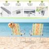 Set of 2 Webbed Folding Beach Chairs, Outdoor Patio Lawn Foldable Chairs for Camping Fishing Yard Poolside BBQ, Yellow & Green