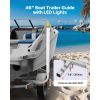 Boat Trailer Guide, 46 in with LED Light Trailer Guide Poles, 2PCS High-Hardness Steel Guide-Ons, Wide Adjustable Trailers Guides with PVC Pipes
