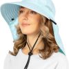 Wide Brim Sun Hat with Neck Flap, UPF50+ Hiking Safari Fishing Hat for Men Women, Sun Protection Beach Hat