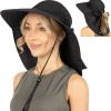 Wide Brim Sun Hat with Neck Flap, UPF50+ Hiking Safari Fishing Hat for Men Women, Sun Protection Beach Hat