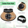 Solar Fan Hat Men and Women Sun Visor Wide Brim Cooling Hat for Outdoor Summer Camping Beach Fishing, USB & Solar Powered