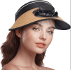 Solar Fan Hat Men and Women Sun Visor Wide Brim Cooling Hat for Outdoor Summer Camping Beach Fishing, USB & Solar Powered