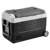 Car Refrigerator, DC 12/24V AC100-240V Compressor Electric Cooler, -4°F to 68°F Truck Refrigerator with APP Control, Wheels & Dual Zone