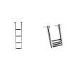 Boat Ladder, 4 Steps, Stainless Steel Telescoping Folding Swim Deck Ladder for Rear Entry Inboard