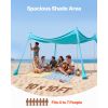 Beach Tent Sun Shelter, UPF50+ Sun Protection, 6.6 ft Tall, 10 x 10 ft, Easy Pop Up Beach Canopy with Sandbags, Stability Poles, Sand Shovels