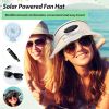 Solar Fan Hat Men and Women Sun Visor Wide Brim Cooling Hat for Outdoor Summer Camping Beach Fishing, USB & Solar Powered