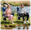 Folding Camping Chair, Heavy-Duty Metal Frame Portable Outdoor Chair with Cup Holder