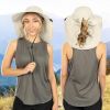 Wide Brim Sun Hat with Neck Flap, UPF50+ Hiking Safari Fishing Hat for Men Women, Sun Protection Beach Hat